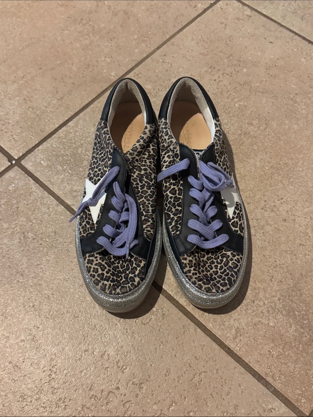 Golden Goose Leopard-Print Sneakers with Black Trim